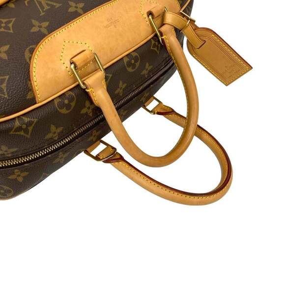 LOUIS VUITTON Authentic Brown Monogram Leather Deauville Boston Bag - Picture 4 of 10